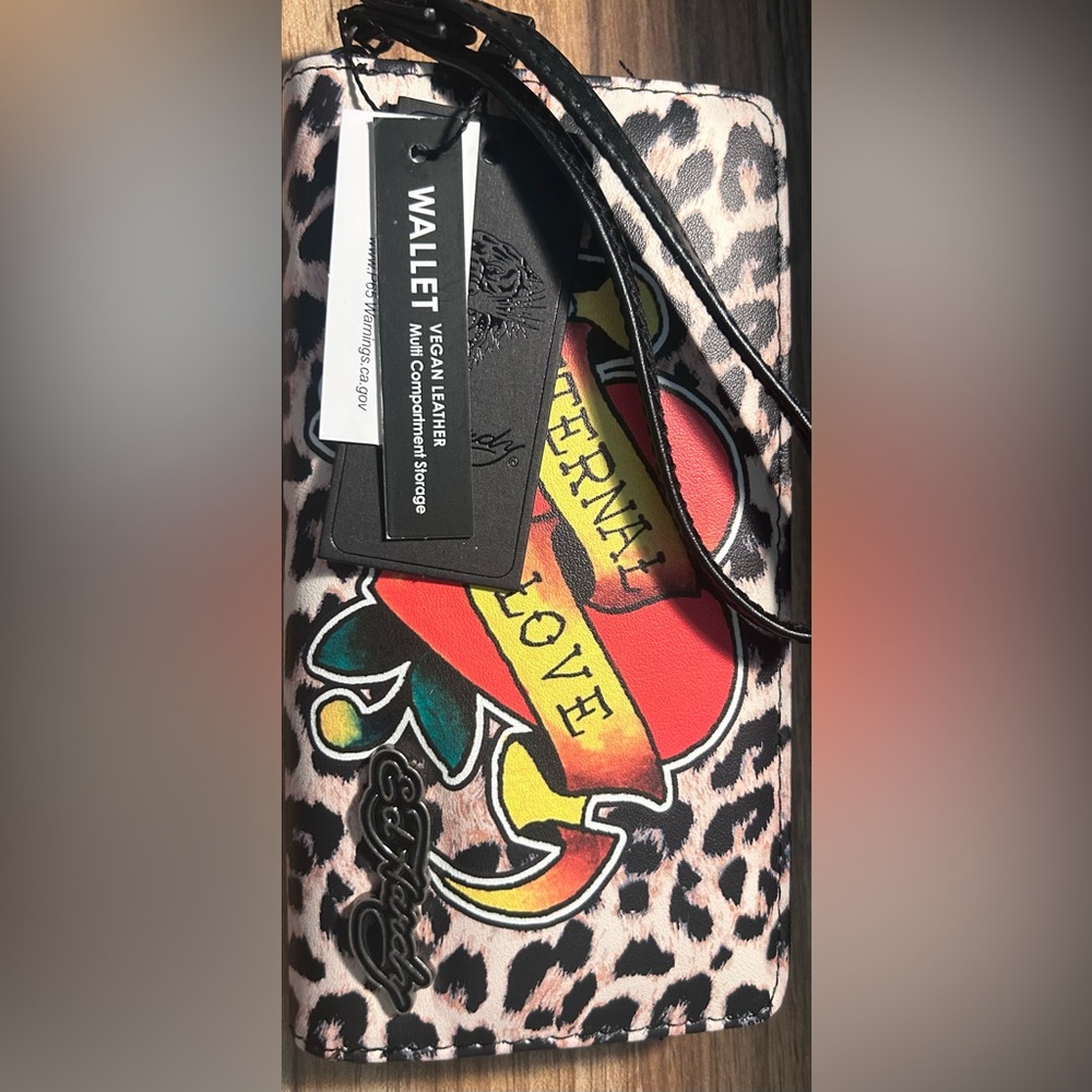 Ed Hardy ‘Eternal Love’ Leopard Print Wallet